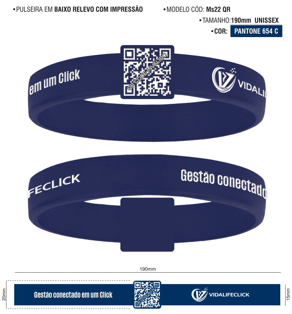 Pulseira azul VidaLifeClick