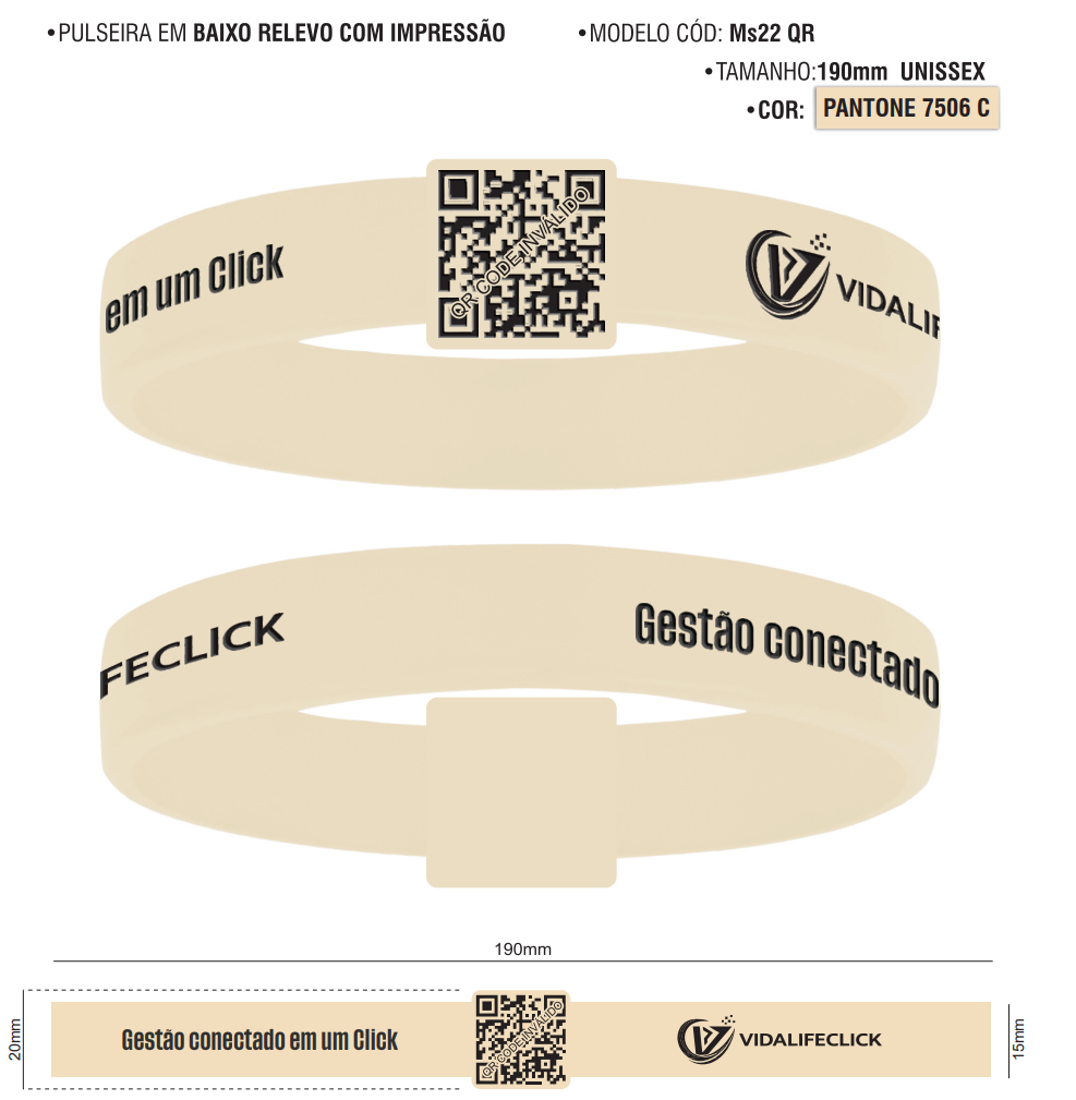 Pulseira bege VidaLifeClick