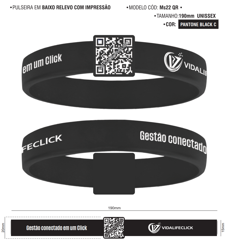 Pulseira preta VidaLifeClick